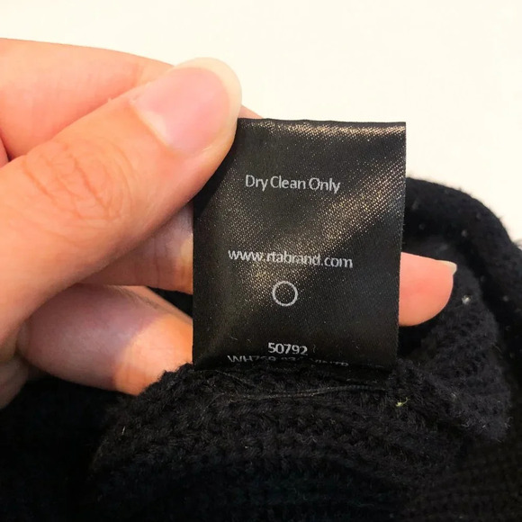 RtA 100% Cotton Langley Black Tight Knit Cut Out High Neck Designer Sweater XS - Picture 12 of 12